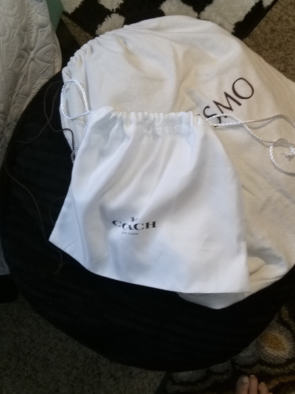 COACH White Drawstring Dust Bag